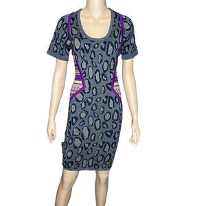 Cut25 by Yigal Azrouel Animal Print bodycon wool dress  XS NWT